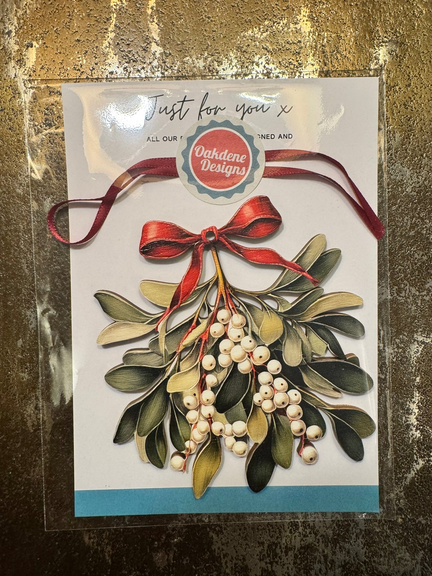 Wooden ornament - Mistletoe Sprig