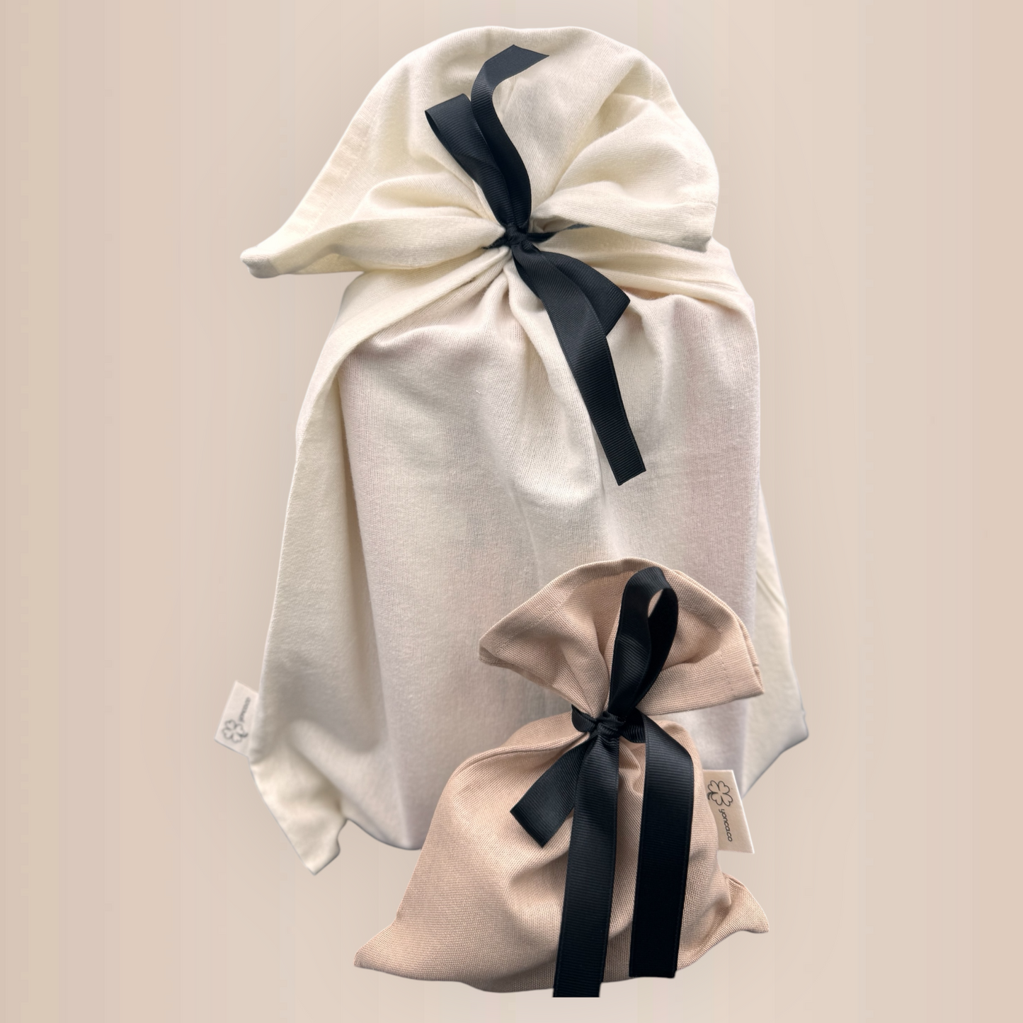 Cotton gift bag with own ribbon medium and small - Yonca